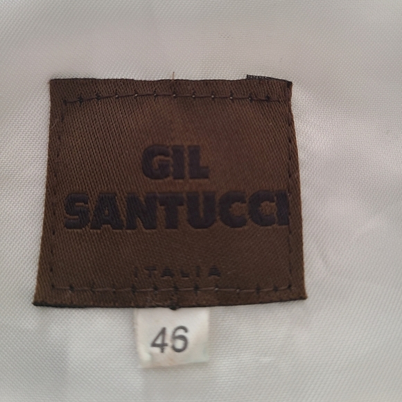 Gil Santucci Babylon white leather women's jacket sz.46 ( 8 US)double buttons - Picture 4 of 14